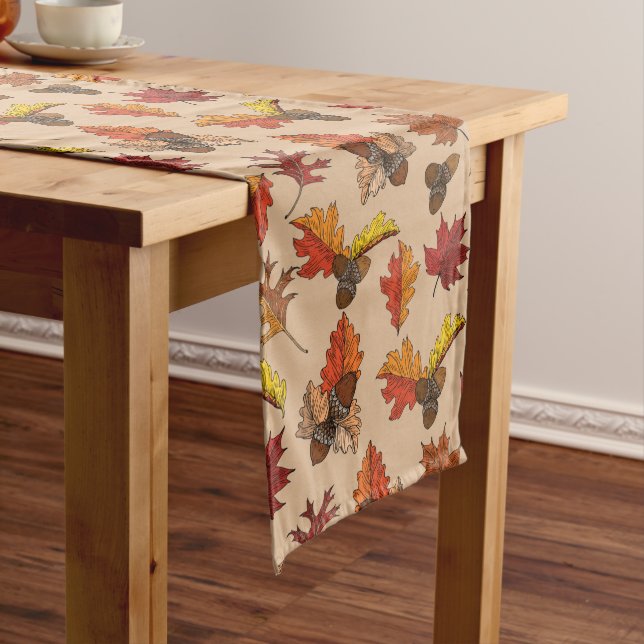 Fall Leaves and Acorn Design Long Table Runner (In Situ)
