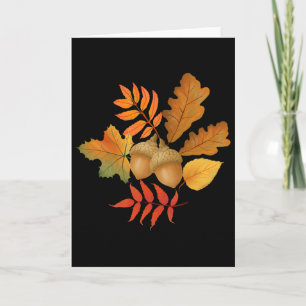 Fall Leaves And Acorns Autumn Hello Fall Thanksgiv Card
