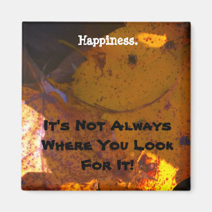 Fall Leaves And Happy Face Magnet