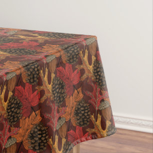 Fall Leaves and Pine Cones  Tablecloth