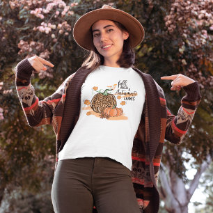 Fall Leaves and Pumpkin Seasonal T-Shirt
