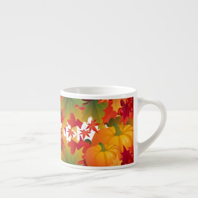 Fall Leaves and pumpkins Expresso Mug (Right)