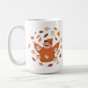 Fall Leaves Art Playful Autumn Design Coffee Mug