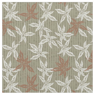 fall leaves autumn foliage khaki green rust maple fabric