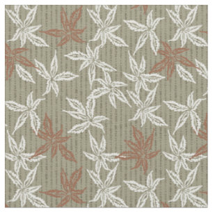 fall leaves autumn foliage khaki green rust maple fabric