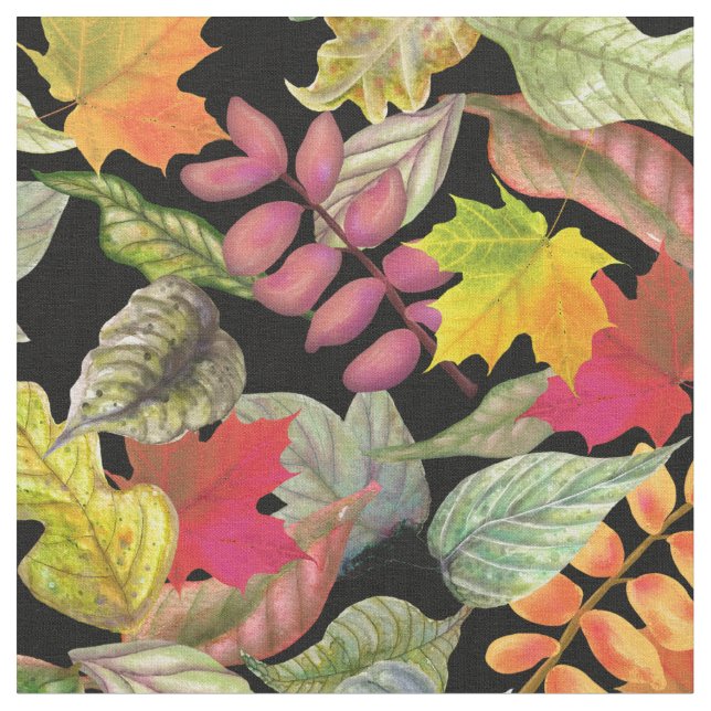 Fall Leaves | Autumn Pattern Fabric (Close Up)