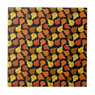 Fall Leaves Autumn Season Thanksgiving Halloween Ceramic Tile