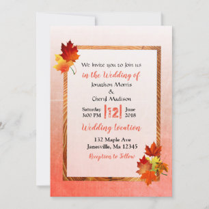 Fall Leaves Autumn Wedding Invitations
