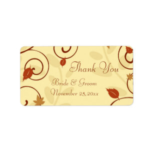 Fall Leaves Autumn Wedding Labels