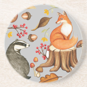 Fall Leaves Badger & Fox Coaster