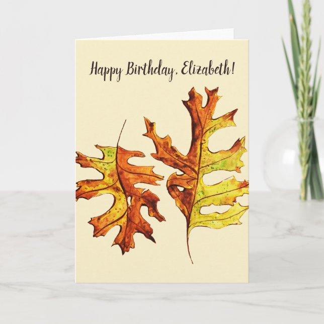Fall Leaves Beautiful Watercolor Art Card (Front)