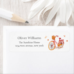 Fall Leaves Bicycle Baby Shower Return Address Label
