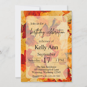 Fall Leaves Birthday Invitation