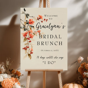 Fall Leaves Bridal Brunch Welcome Bridal Shower Poster