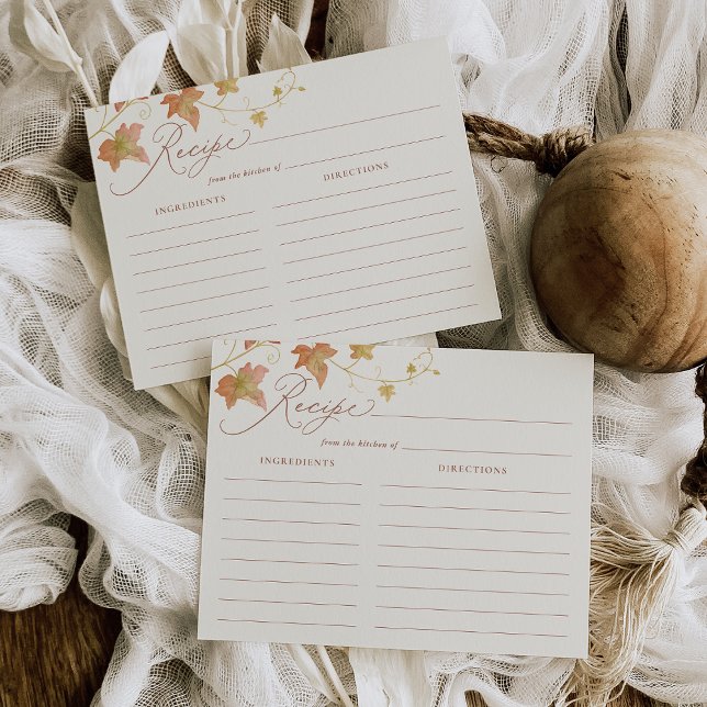 Fall Leaves Bridal Shower Recipe Card (Creator Uploaded)