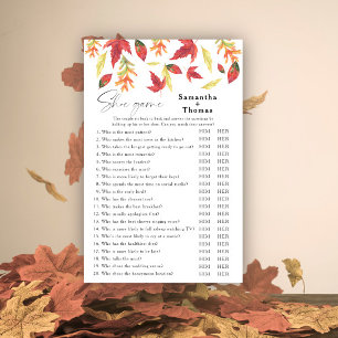 Fall leaves bridal shower Shoe game