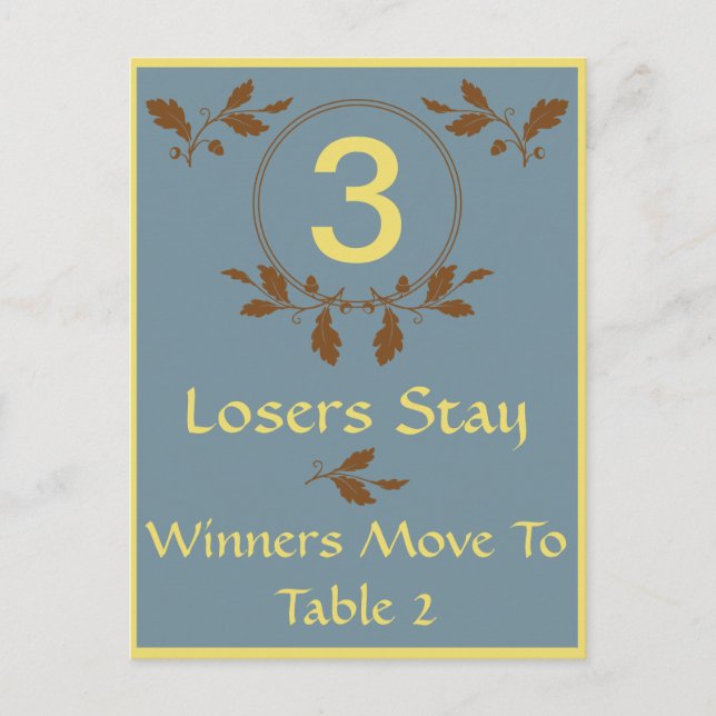 Fall Leaves Bunco Table Card #3 (Front)