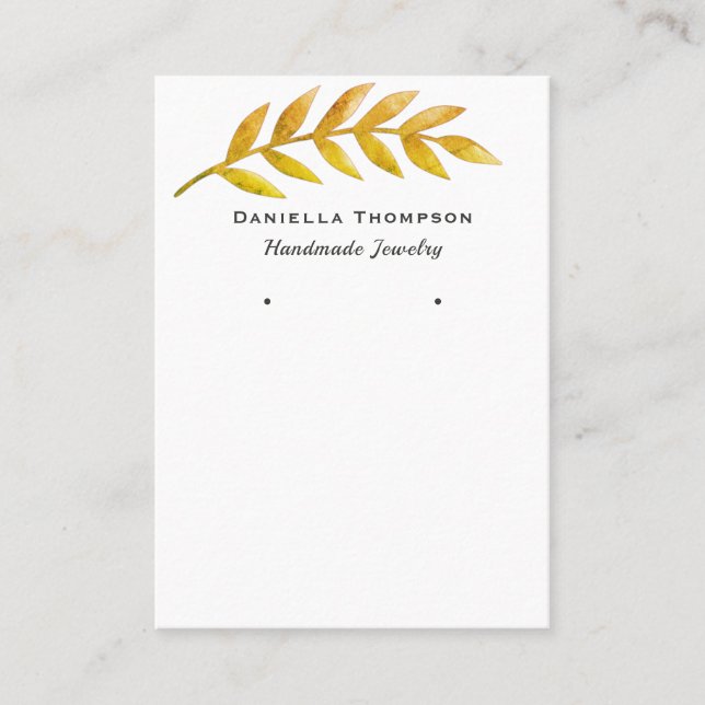 Fall Leaves Chic Boutique Jewellery Earring Displa Business Card (Front)