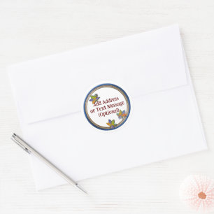 Fall Leaves Circle Classic Round Sticker
