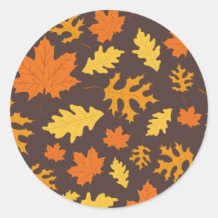 Fall Leaves Classic Round Sticker