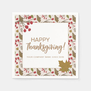 Fall Leaves Company Happy Thanksgiving Napkin