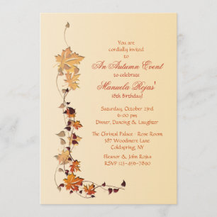 Fall Leaves Corner Invitation