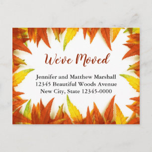 Fall Leaves Custom Moving Announcement Postcard