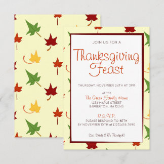 Fall Leaves: Customised Thanksgiving Invitation