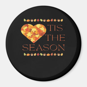 Fall Leaves Cute Autumn Graphic Thanksgiving Pumpk Magnet