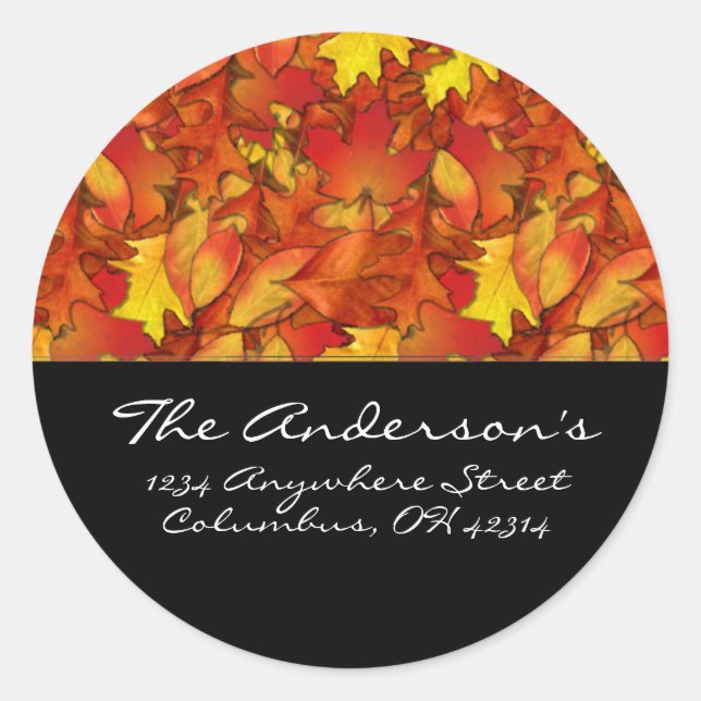 Fall Leaves Design 1 Address Labels (Front)