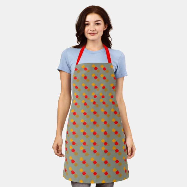 Fall Leaves Design Apron (Worn)
