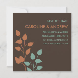 Fall Leaves Double Boughs Save the Date Cards