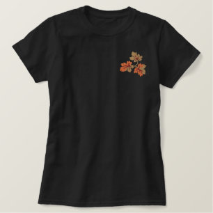 Fall Leaves Embroidered Shirt