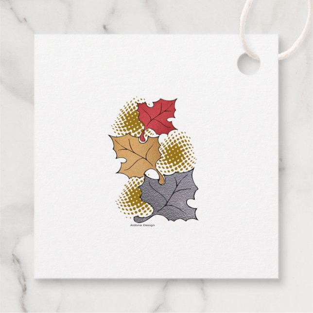 Fall leaves favour tags (Back)