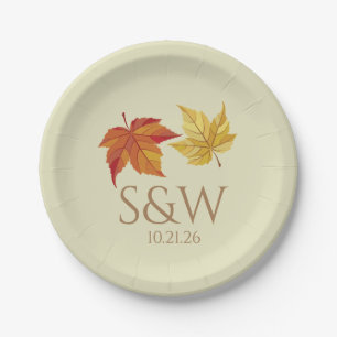 Fall Leaves Foliage Personalised Paper Plates