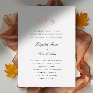 Fall Leaves Formal Modern Classic White Wedding