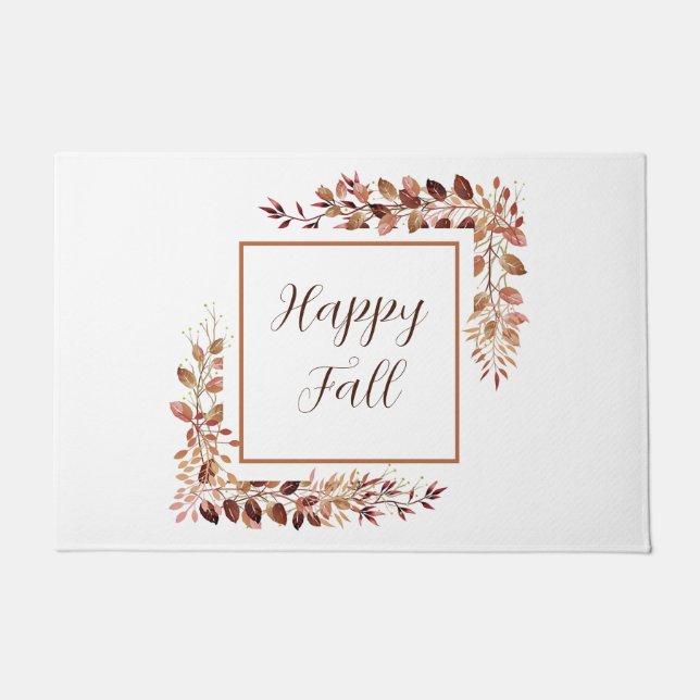 Fall leaves frame with customisable text  doormat (Front)