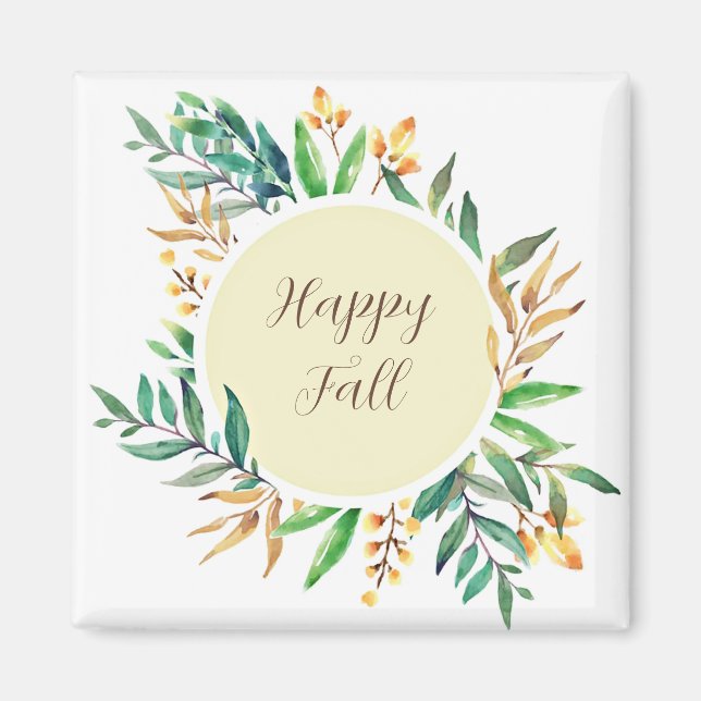 Fall leaves frame with customisable text  magnet (Front)