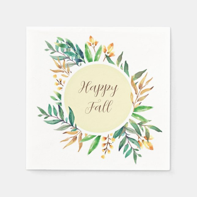 Fall leaves frame with customisable text  napkin (Front)