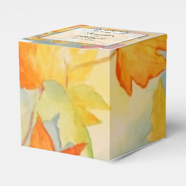 Fall Leaves Gay Wedding Favour Box (Front Side)