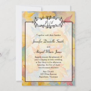 Fall Leaves Gay Wedding Invitation