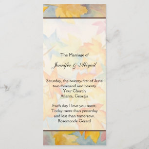 Fall Leaves Gay Wedding Program