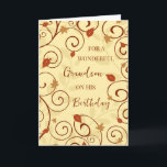 Fall Leaves Grandson Birthday Card<br><div class="desc">Birthday card for grandson with a fall birthday with fall leaves design and thoughtful verse.</div>