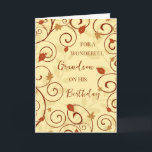 Fall Leaves Grandson Birthday Card<br><div class="desc">Birthday card for grandson with a fall birthday with fall leaves design and thoughtful verse.</div>