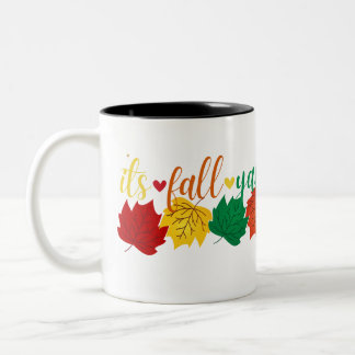 Fall Leaves Graphic: Autumn T-shirt Two-Tone Coffee Mug