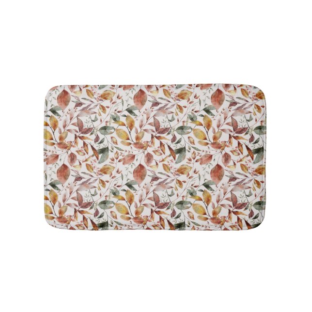 Fall Leaves Green Orange Red Yellow   Bath Mat (Front)