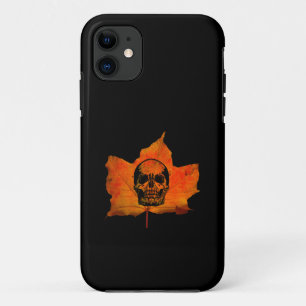 FALL LEAVES HALLOWEEN SKULL iPhone 11 CASE