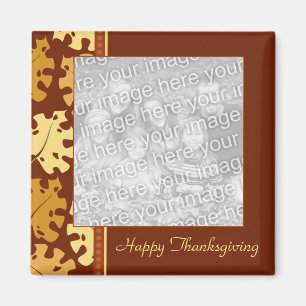 Fall Leaves Happy Thankgiving Photo Magnet