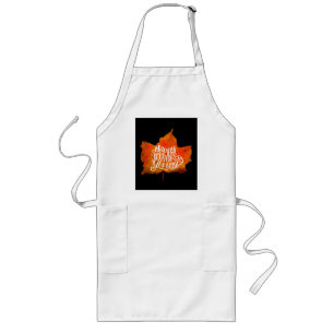 FALL LEAVES HAPPY THANKSGIVING DAY LONG APRON