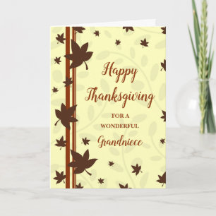 Fall Leaves Happy Thanksgiving Grandniece Holiday Card